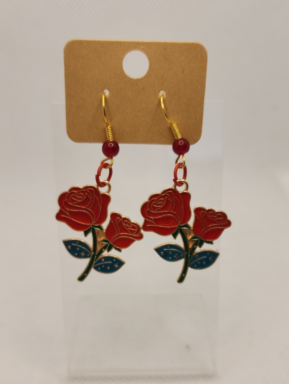 Red Rose Earrings